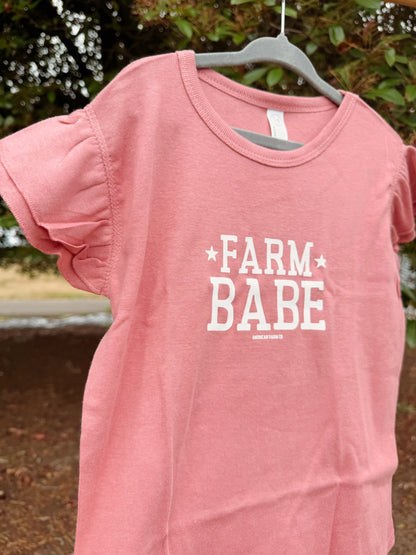 Farm Babe Ruffle Sleeve Graphic Tee & Onesie | Girls