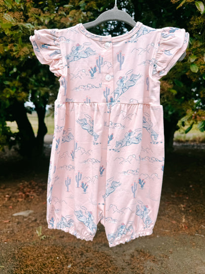 Rodeo Rose Bamboo Ruffle Romper | Girls
