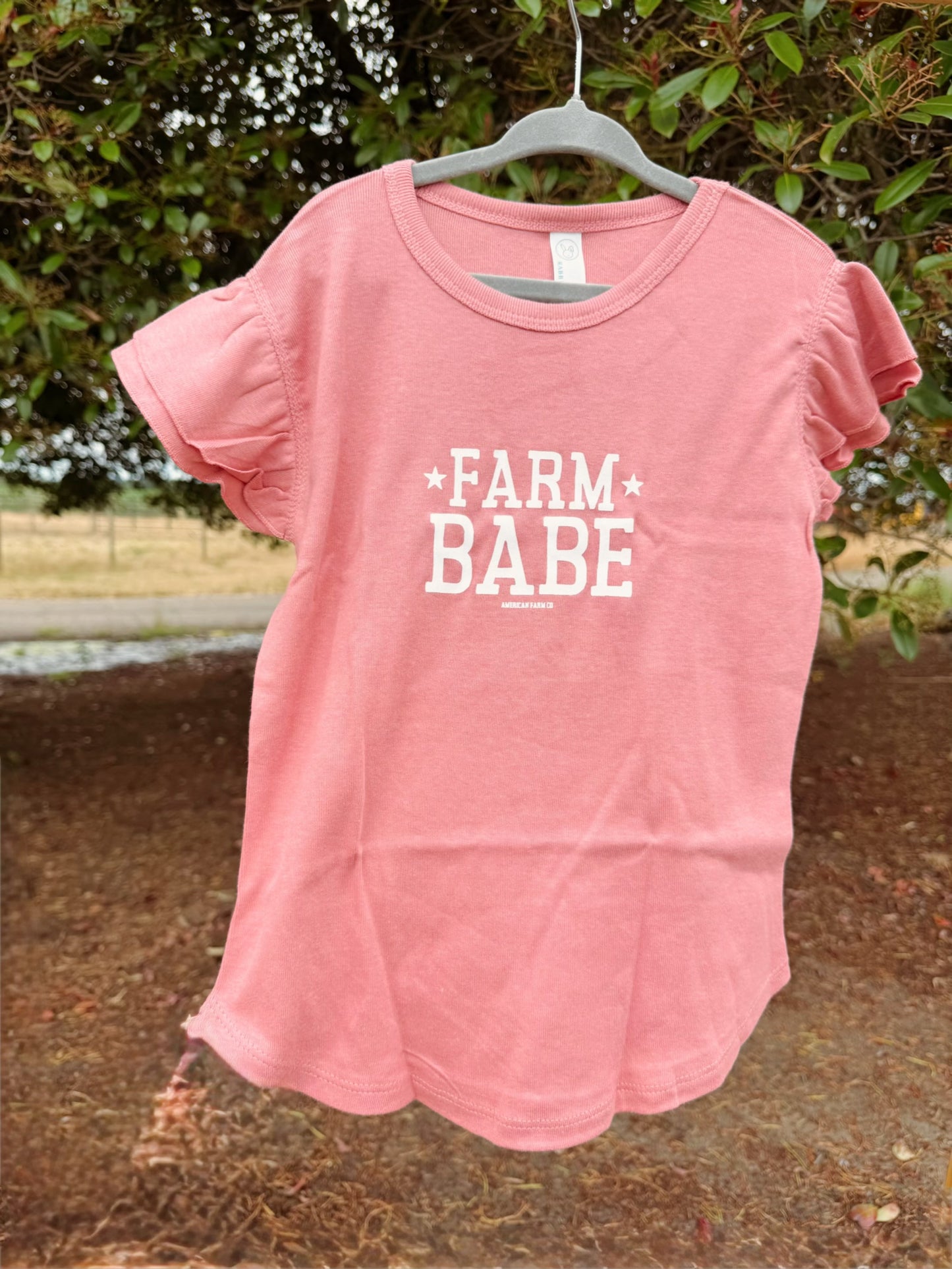 Farm Babe Ruffle Sleeve Graphic Tee & Onesie | Girls