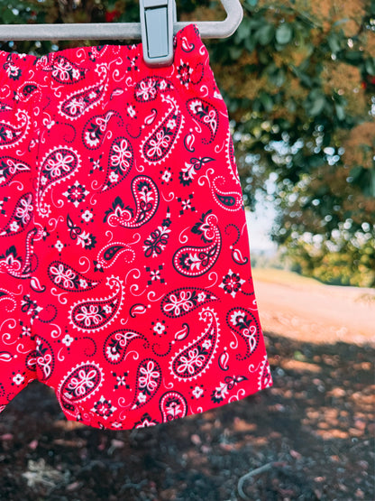Red Paisley Bandana Hybrid Shorts | Boys
