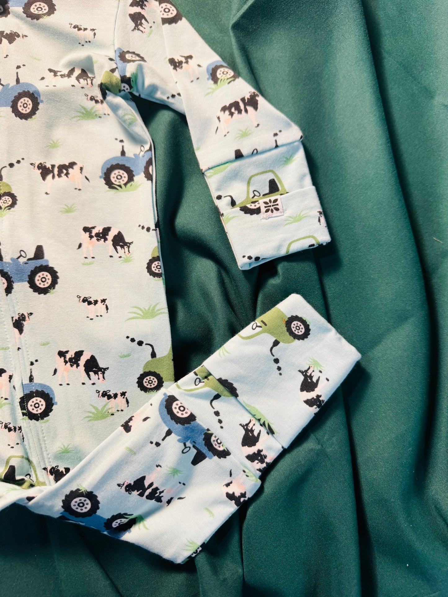 Farmer Blue Bamboo Zip Pajama | Boys