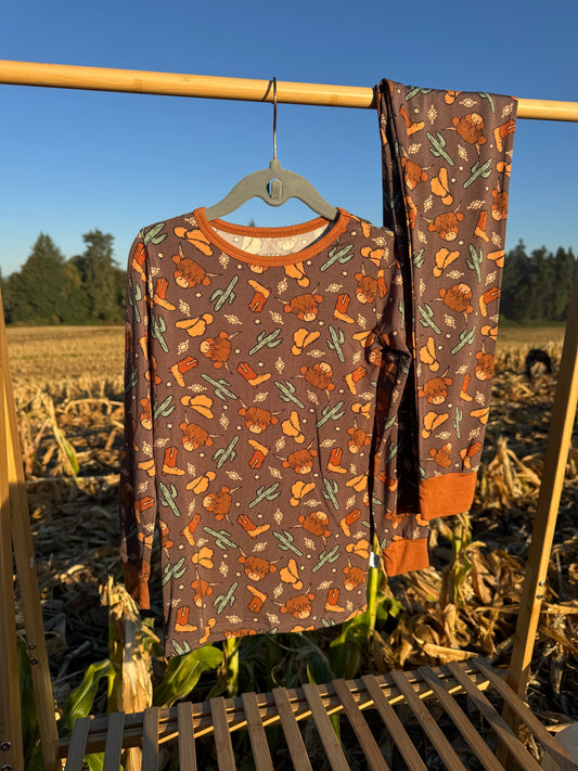 Brown Highlander Pajama Set
