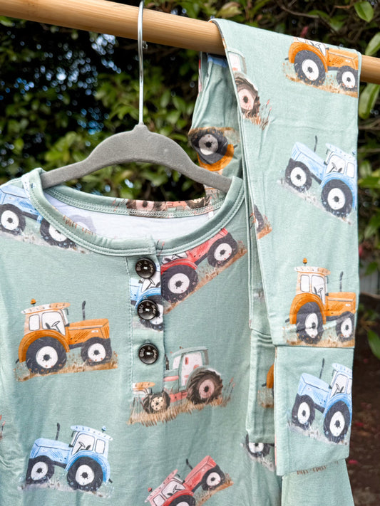Harvest Tractor Bamboo Pajama Set