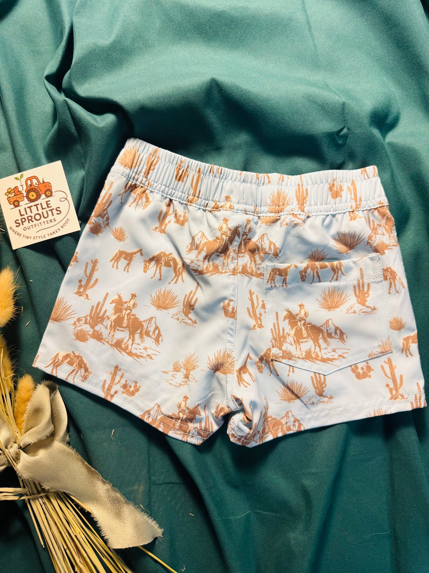 Blue Western Trail Performance Shorts | Boys
