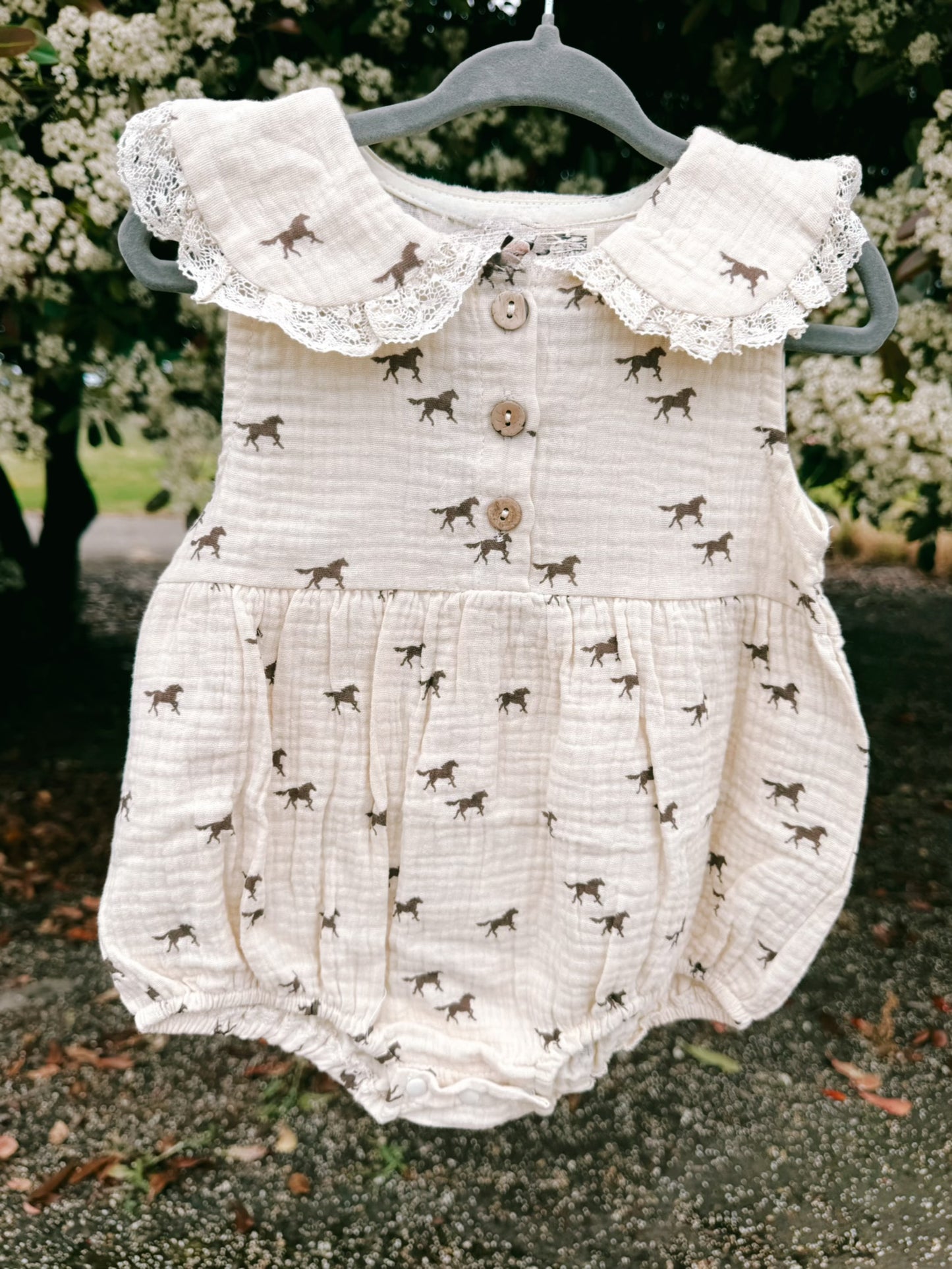 Wild Horse Muslin Romper | Girls