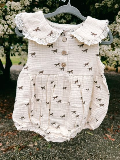 Wild Horse Muslin Romper | Girls