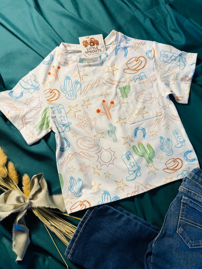 Western Stamp Pocket Tee | Boys