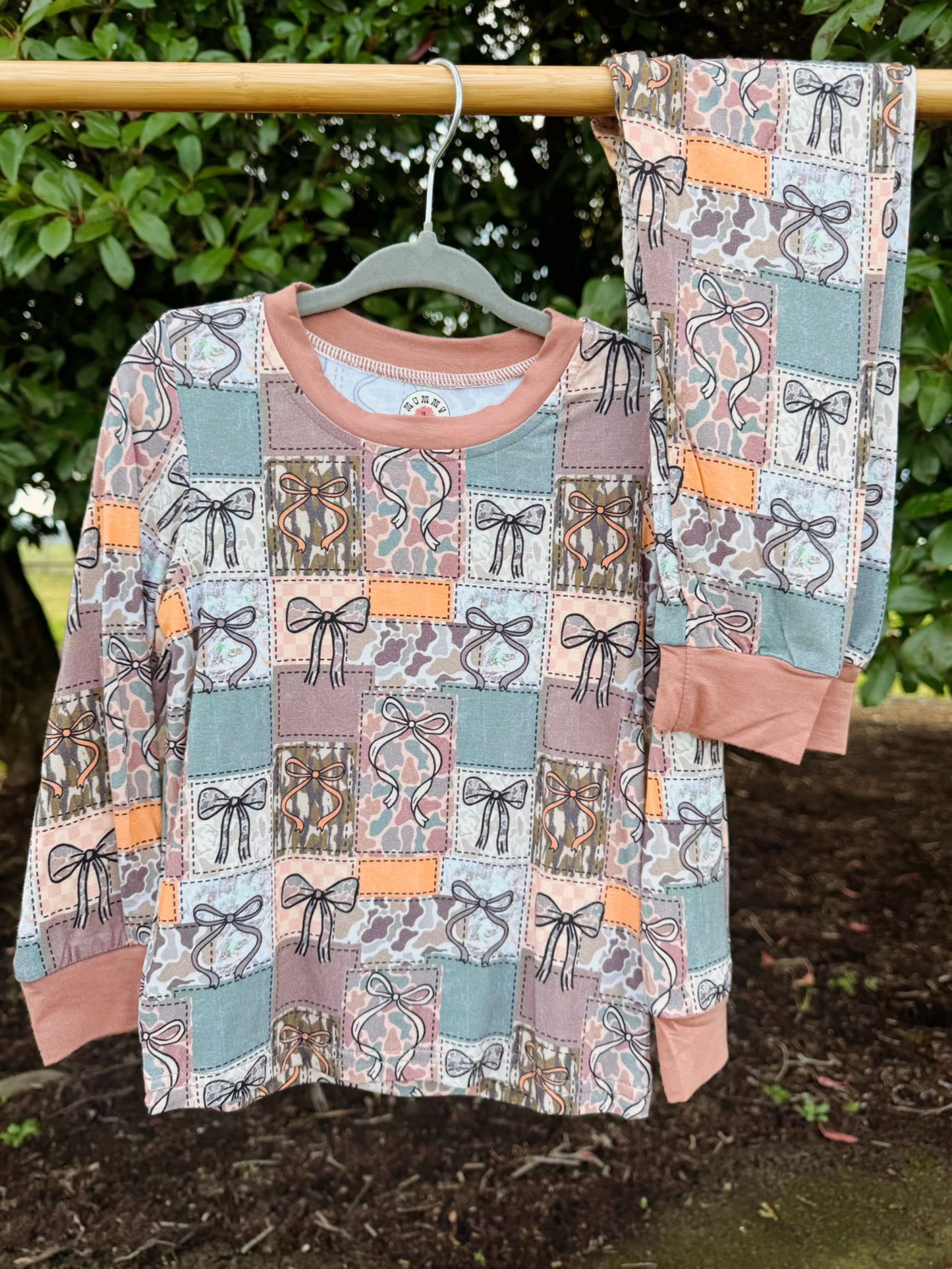 Camo Bows 2pc Pajama Set