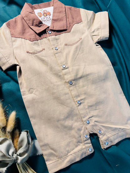 Ranchy Pearl Snap Coverall Romper
