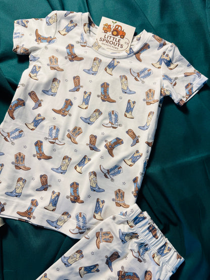 Blue Boot Bamboo Pajama 2pc Set | Boys