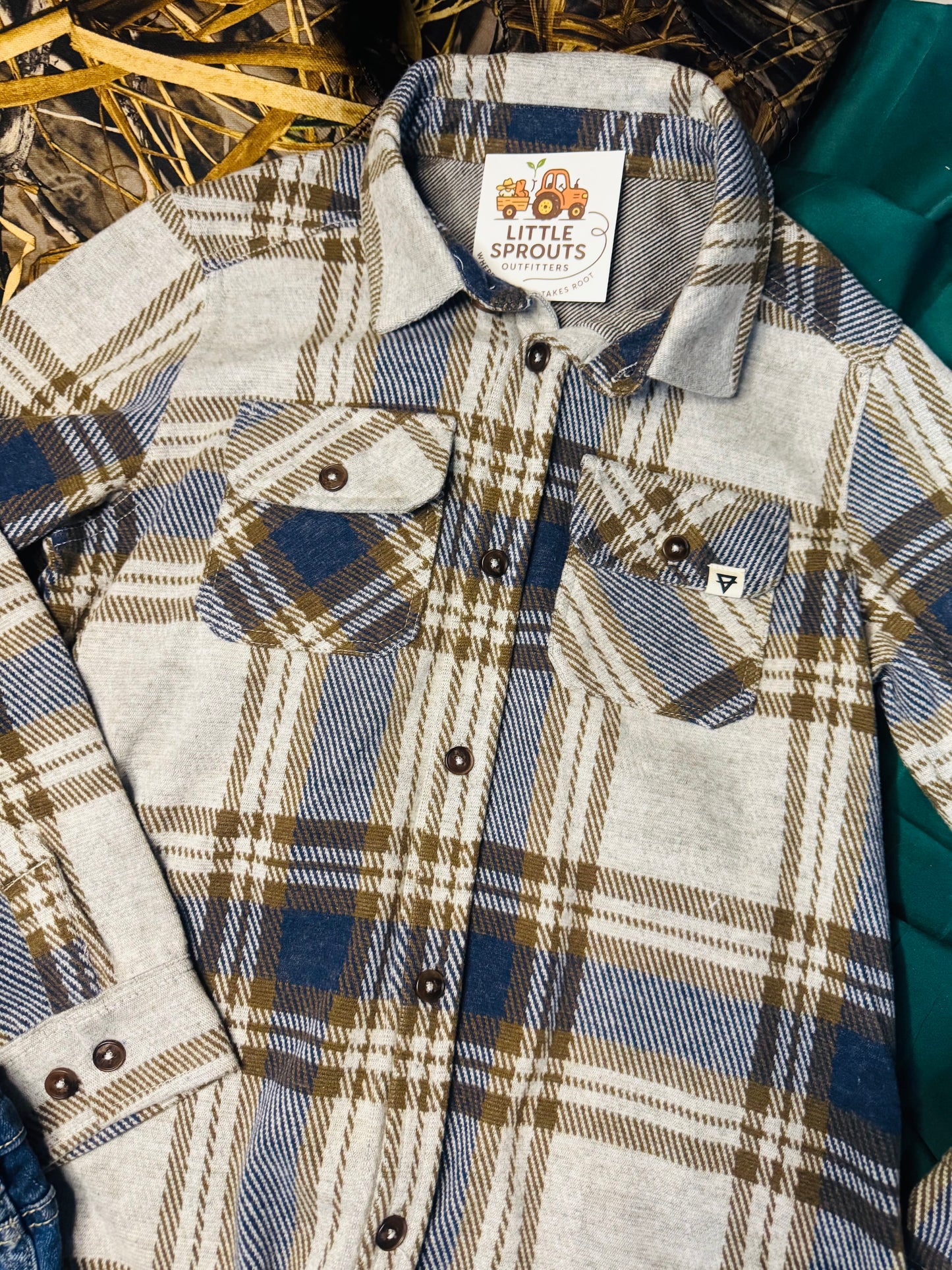 Gray Stretch Flannel Shirt