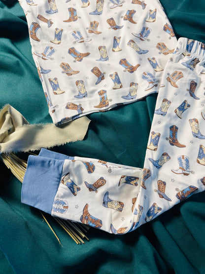 Blue Boot Bamboo Pajama 2pc Set | Boys