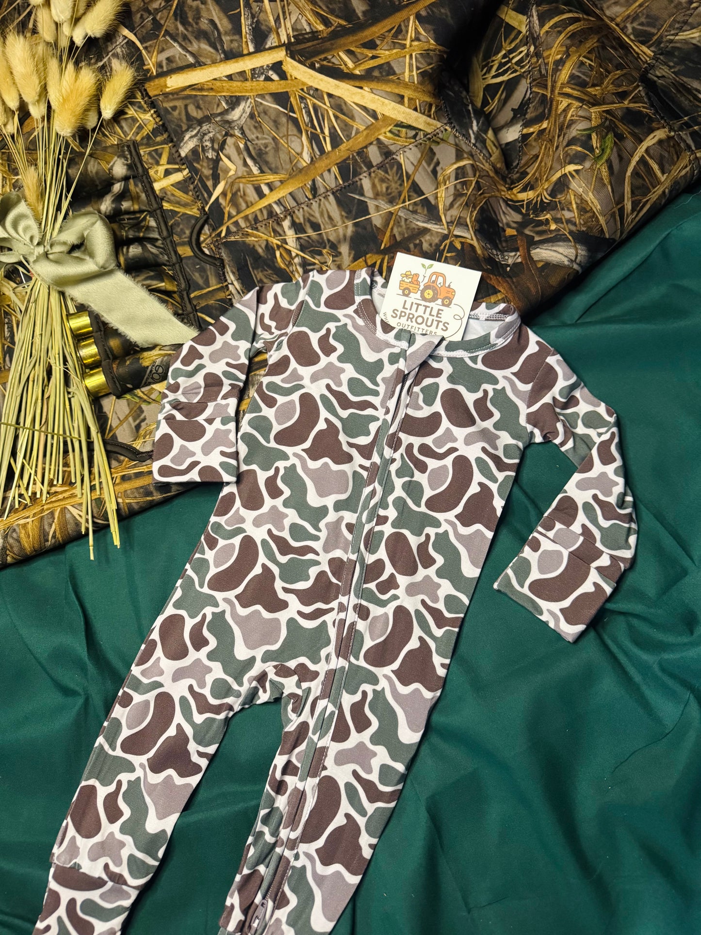Duck Call Camo Zip Romper