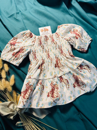 Wildflower Western Smocked Top | Girls