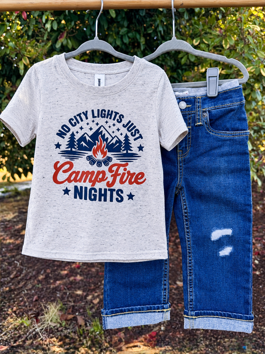 Camp Fire Nights Oatmeal Tee