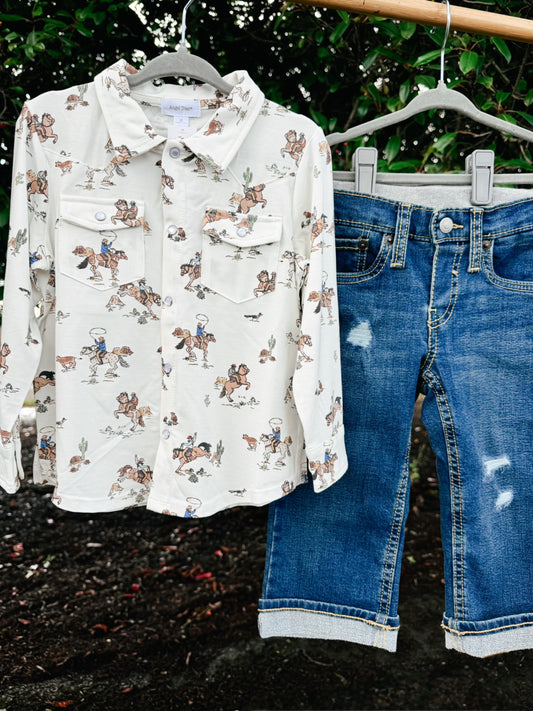Horse Wrangler Willie Pearl Snap Shirt | Boys