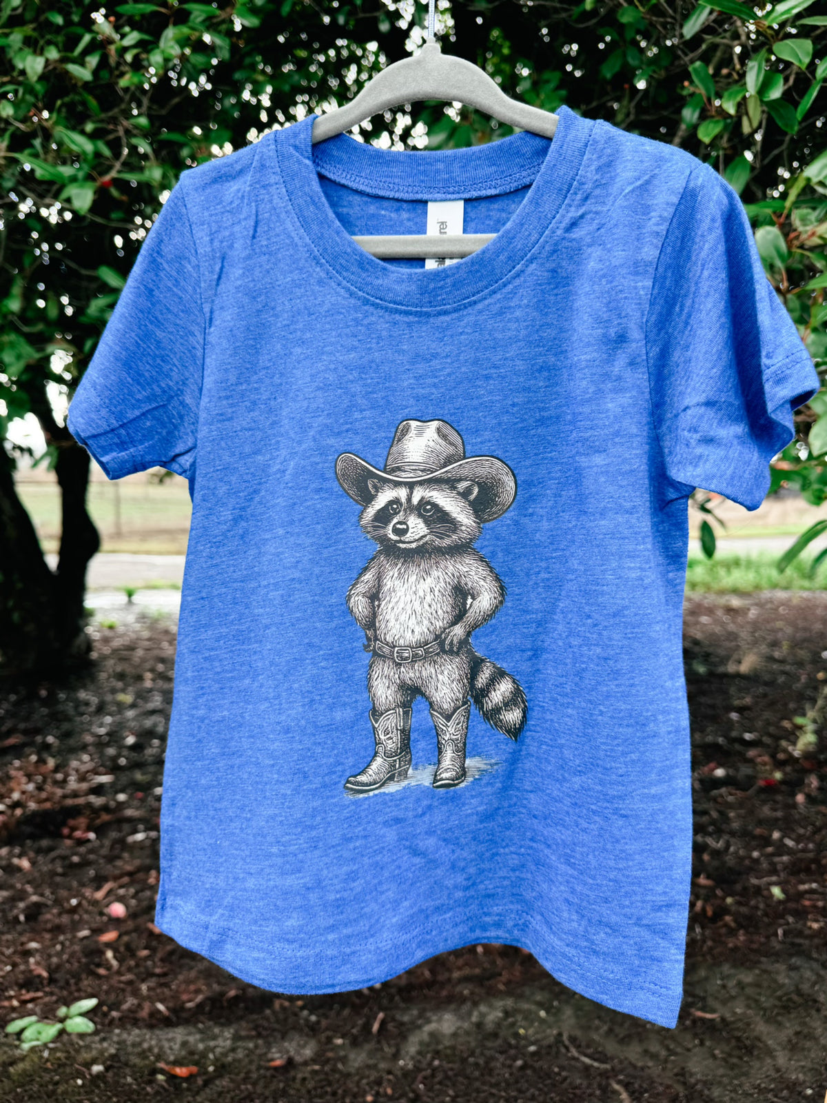 Western Raccoon Blue Graphic Tee