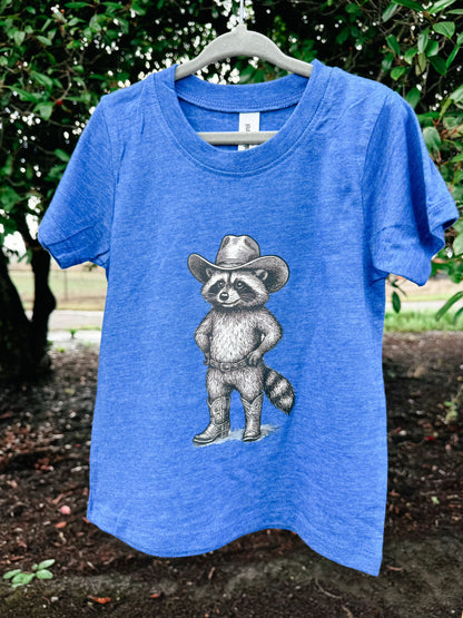 Western Raccoon Blue Graphic Tee