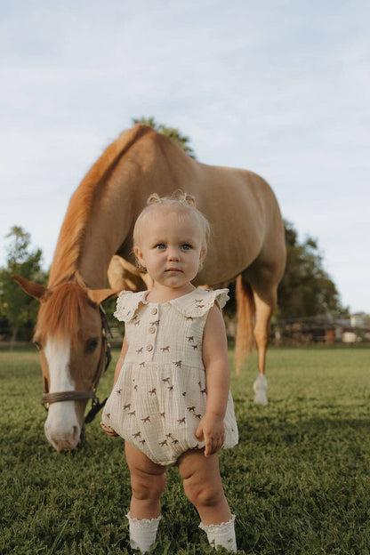 Wild Horse Muslin Romper | Girls