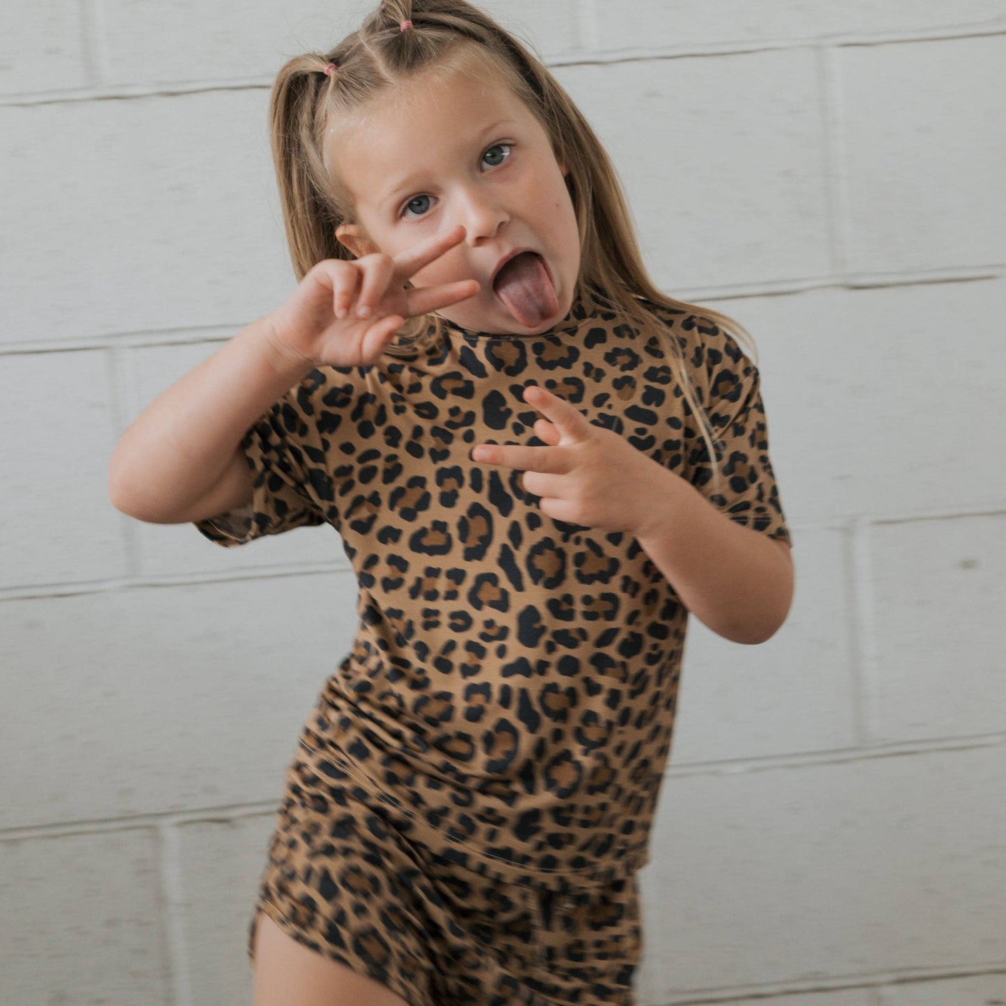 Wild Leopard Bamboo Short Set | Girls