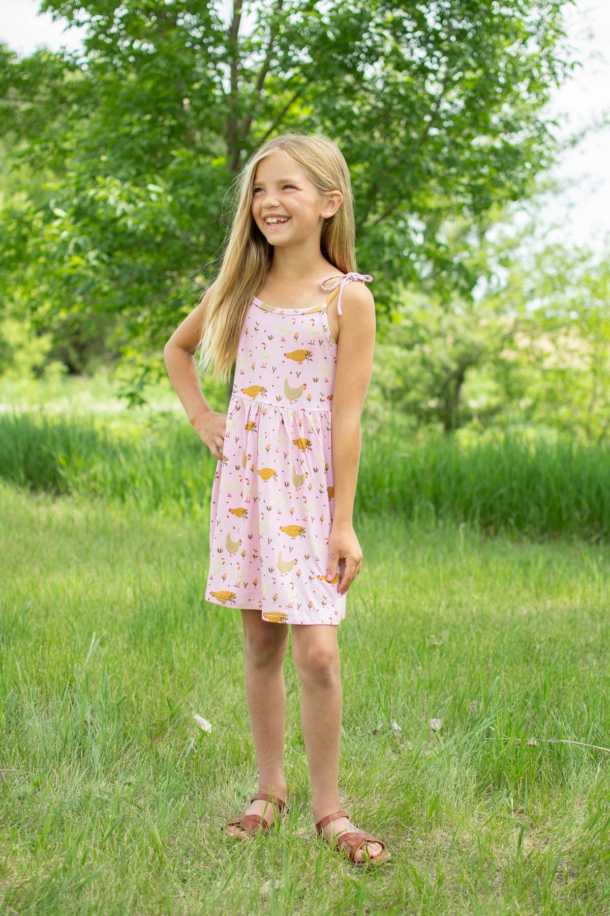 Pink Cottage Chicken Dress | Girls